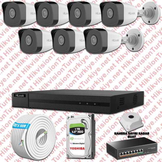 Hilook İp Kamera Seti 1080p Fullhd 7 Güvenlik Kamerası